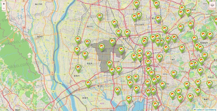 愛知県のSeria（セリア）の店舗地図