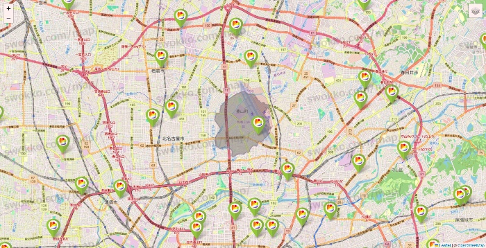 愛知県のSeria（セリア）の店舗地図