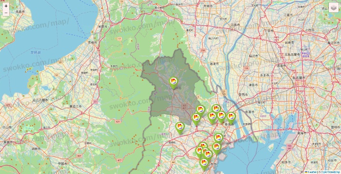 三重県のSeria（セリア）の店舗地図