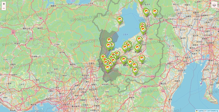 滋賀県のSeria（セリア）の店舗地図