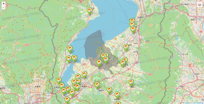 滋賀県のSeria（セリア）の店舗地図