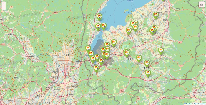 滋賀県のSeria（セリア）の店舗地図