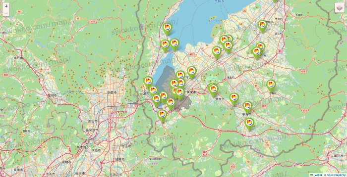 滋賀県のSeria（セリア）の店舗地図