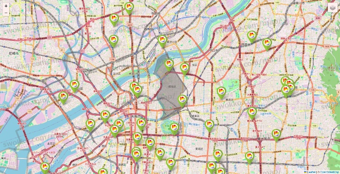 大阪府のSeria（セリア）の店舗地図