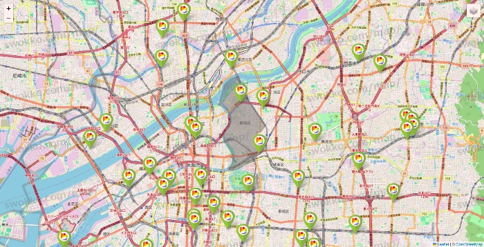 大阪府のSeria（セリア）の店舗地図