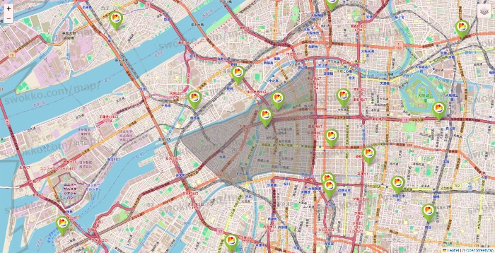 大阪府のSeria（セリア）の店舗地図