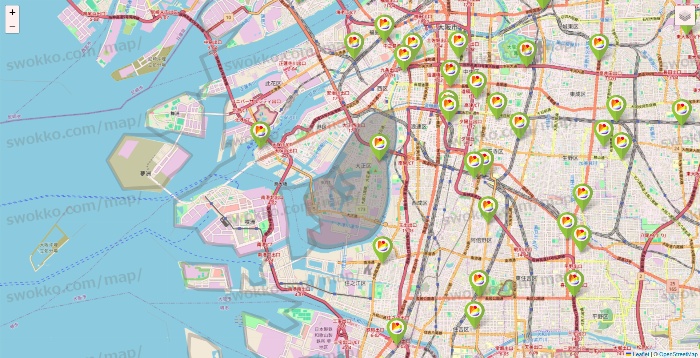 大阪府のSeria（セリア）の店舗地図