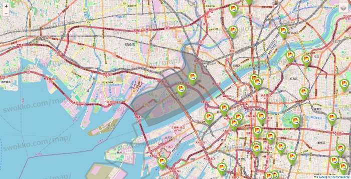 大阪府のSeria（セリア）の店舗地図