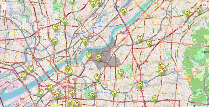 大阪府のSeria（セリア）の店舗地図