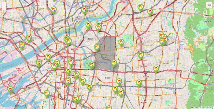 大阪府のSeria（セリア）の店舗地図