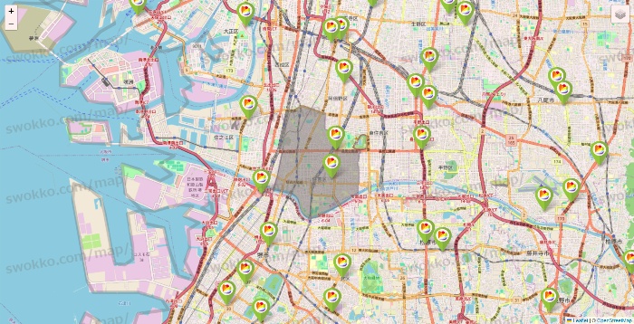 大阪府のSeria（セリア）の店舗地図