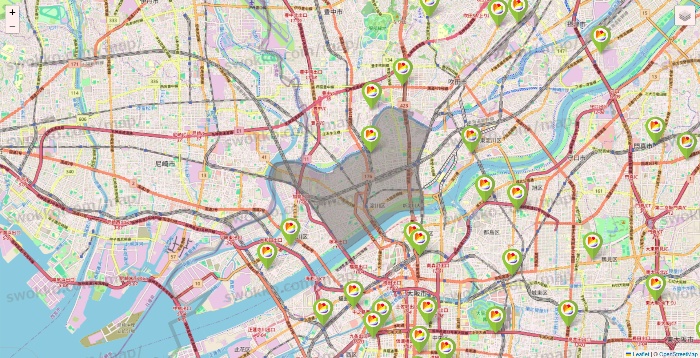 大阪府のSeria（セリア）の店舗地図