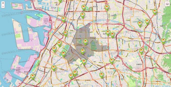 大阪府のSeria（セリア）の店舗地図