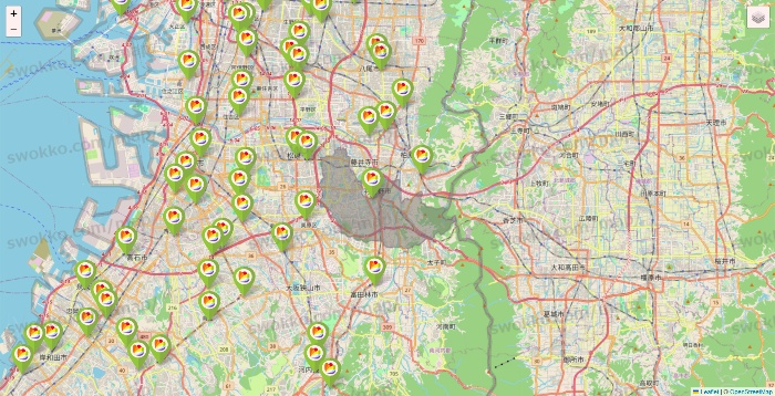 大阪府のSeria（セリア）の店舗地図