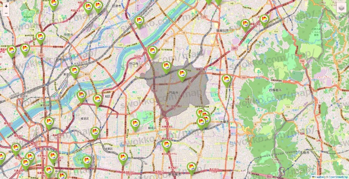 大阪府のSeria（セリア）の店舗地図