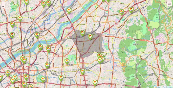 大阪府のSeria（セリア）の店舗地図