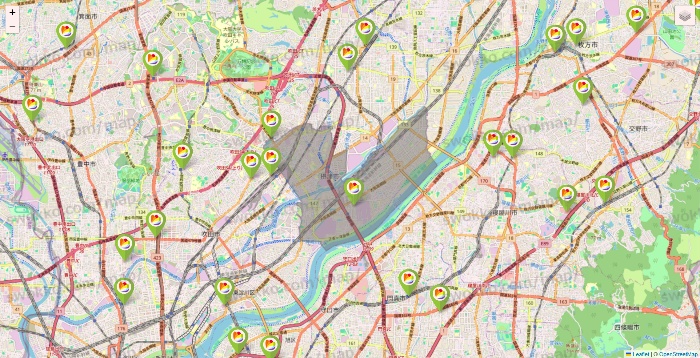 大阪府のSeria（セリア）の店舗地図