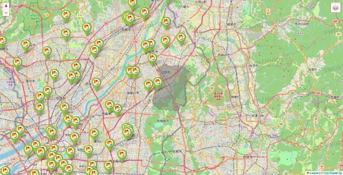 大阪府のSeria（セリア）の店舗地図