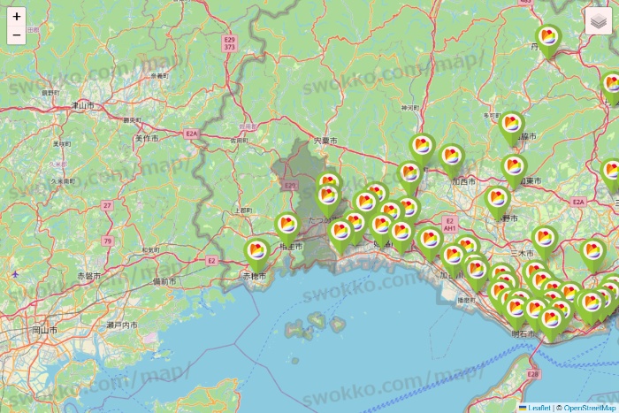 兵庫県のSeria（セリア）の店舗地図