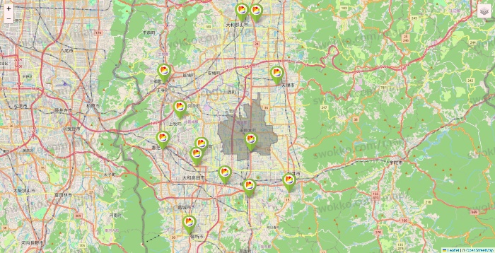 奈良県のSeria（セリア）の店舗地図