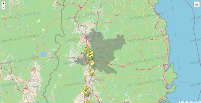 岩手県のSeria（セリア）の店舗地図