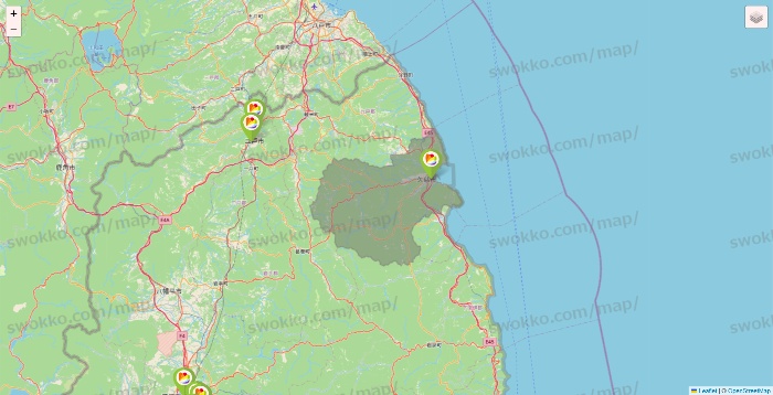 岩手県のSeria（セリア）の店舗地図