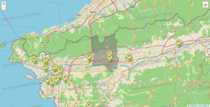 和歌山県のSeria（セリア）の店舗地図