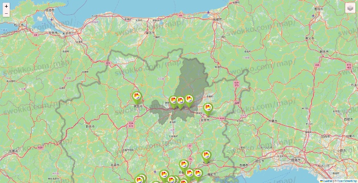 岡山県のSeria（セリア）の店舗地図