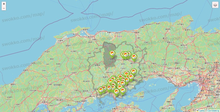 岡山県のSeria（セリア）の店舗地図