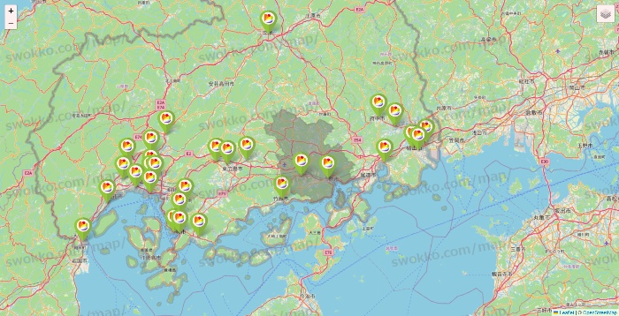 広島県のSeria（セリア）の店舗地図