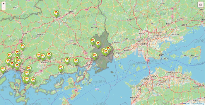 広島県のSeria（セリア）の店舗地図