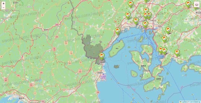 広島県のSeria（セリア）の店舗地図