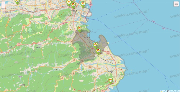 徳島県のSeria（セリア）の店舗地図