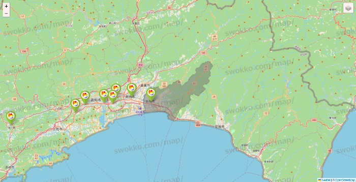 高知県のSeria（セリア）の店舗地図