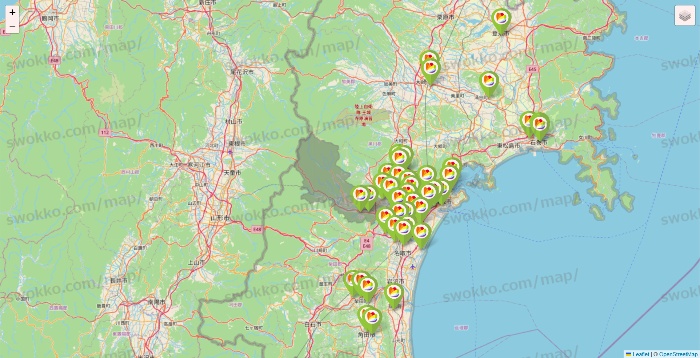 宮城県のSeria（セリア）の店舗地図