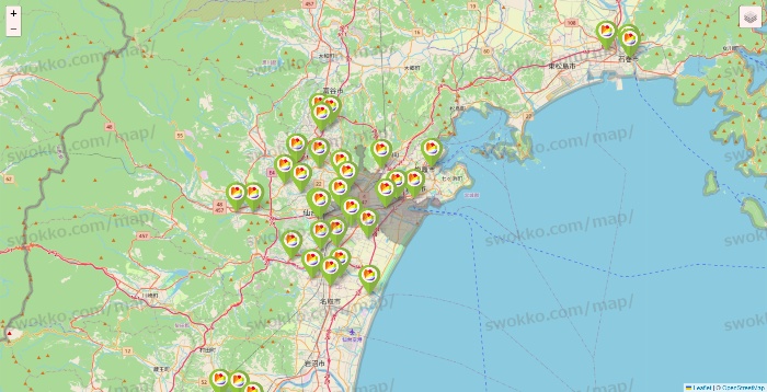 宮城県のSeria（セリア）の店舗地図