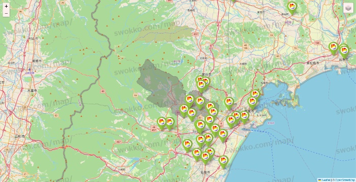 宮城県のSeria（セリア）の店舗地図