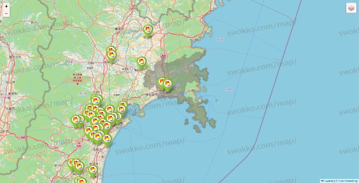 宮城県のSeria（セリア）の店舗地図