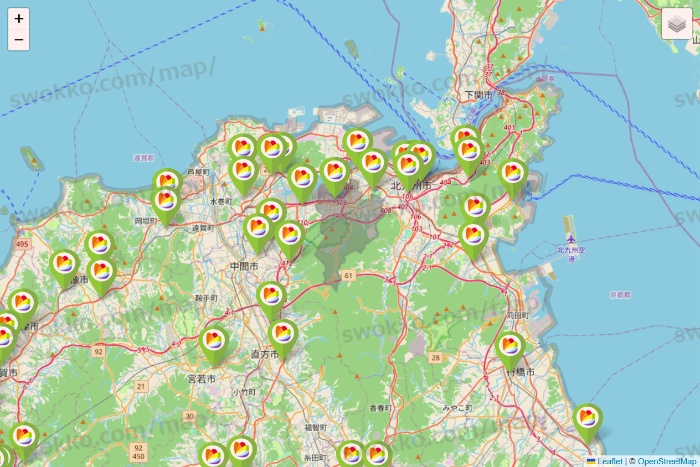福岡県のSeria（セリア）の店舗地図