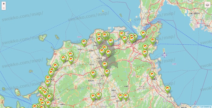 福岡県のSeria（セリア）の店舗地図