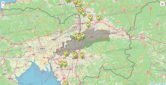 福岡県のSeria（セリア）の店舗地図