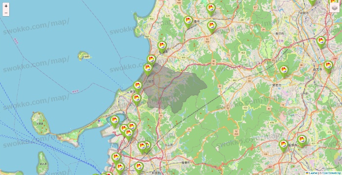 福岡県のSeria（セリア）の店舗地図