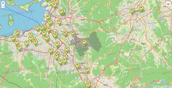 福岡県のSeria（セリア）の店舗地図
