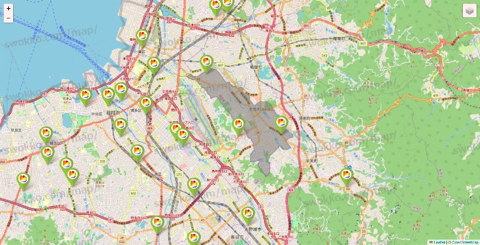 福岡県のSeria（セリア）の店舗地図