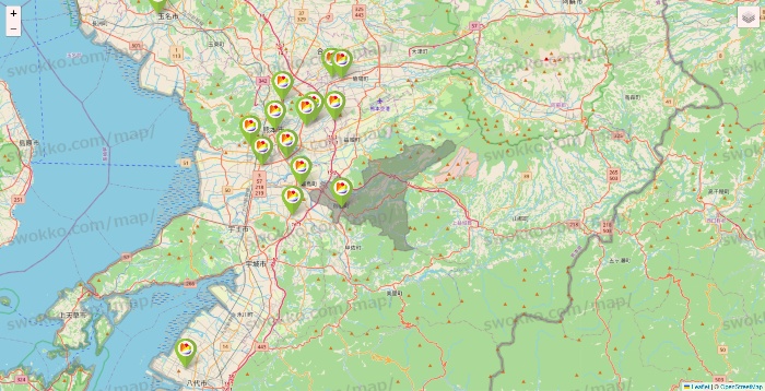 熊本県のSeria（セリア）の店舗地図