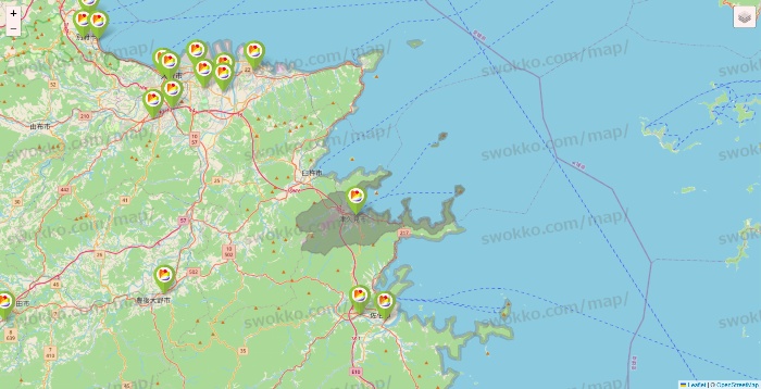 大分県のSeria（セリア）の店舗地図