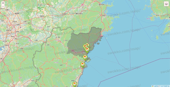 宮崎県のSeria（セリア）の店舗地図