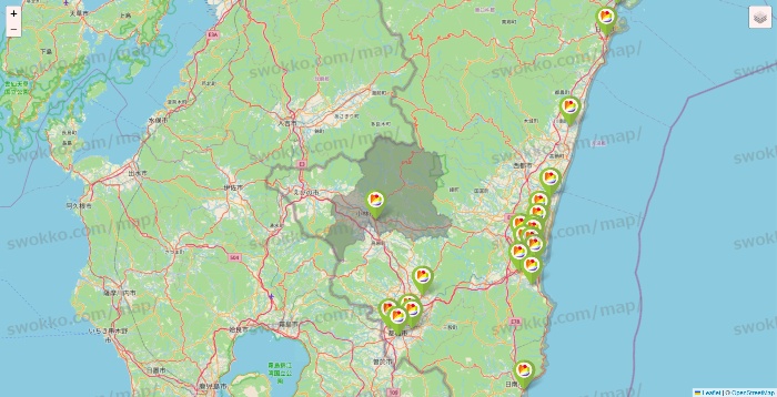 宮崎県のSeria（セリア）の店舗地図