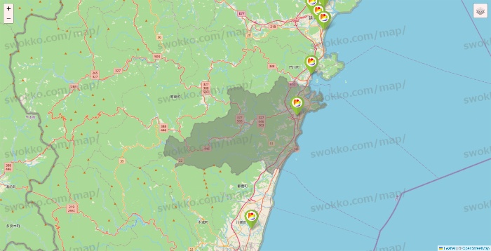 宮崎県のSeria（セリア）の店舗地図