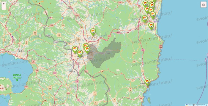 宮崎県のSeria（セリア）の店舗地図